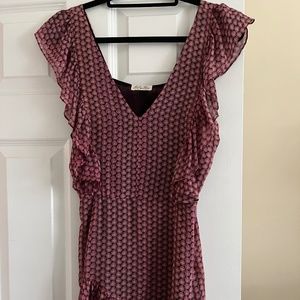LoveShackFancy pink ruffled mini dress size XS